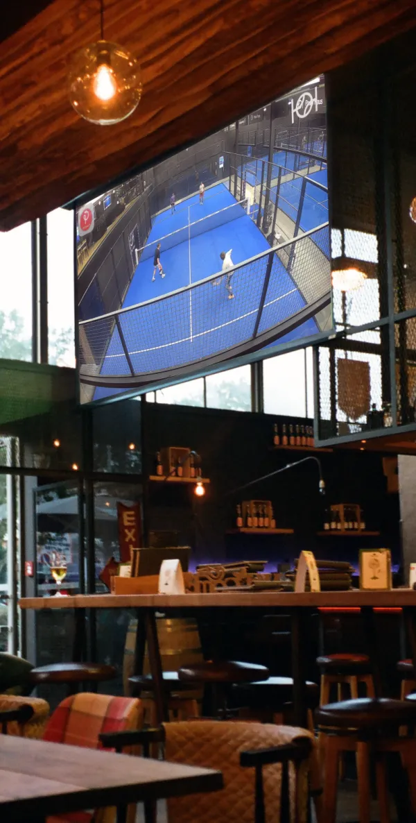 PUSHIT TV — live highlights display screen acting as VAR for clubhouses